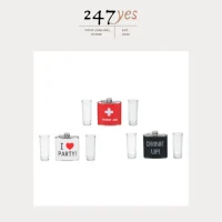 Veldfles/heupfles 60ml incl. 2 shotglaasjes - Afbeelding 2