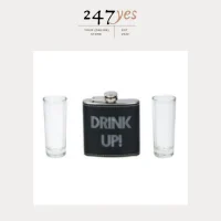 Veldfles/heupfles 60ml incl. 2 shotglaasjes - Afbeelding 3