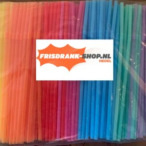 100 stuks plastic rietjes mix kleur frisdrank-shop