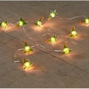 Anna´s Collection - Kerstverlichting zilverdraad 100cm met 10LED Kerstboompjes 6/18H timer